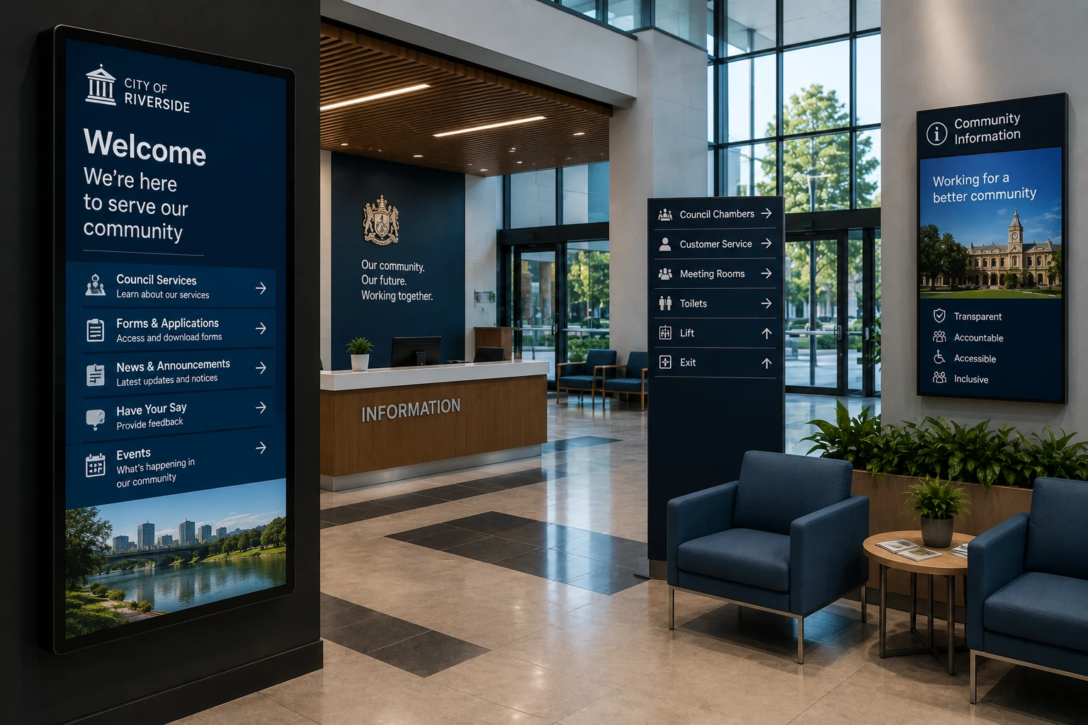 Digital signage and display technology for government
