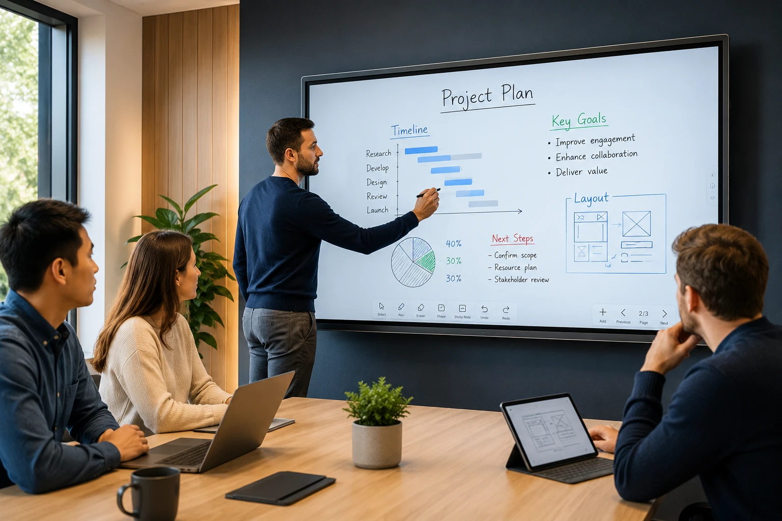 Interactive whiteboards and displays