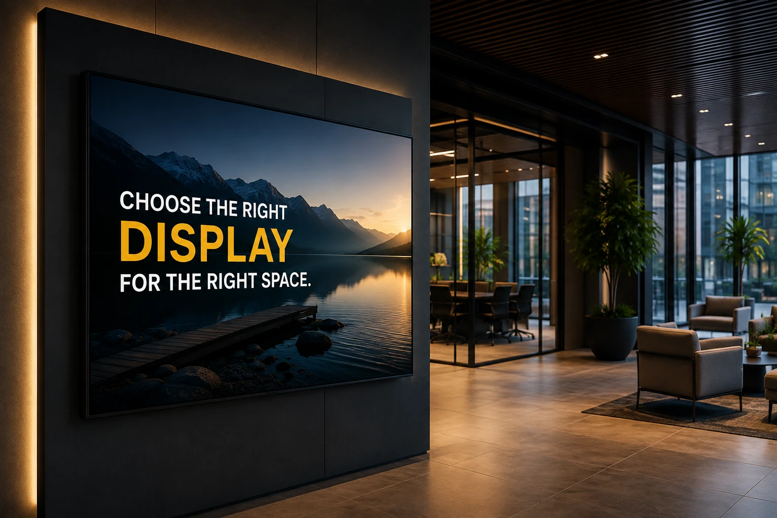 Digital display in a modern commercial environment