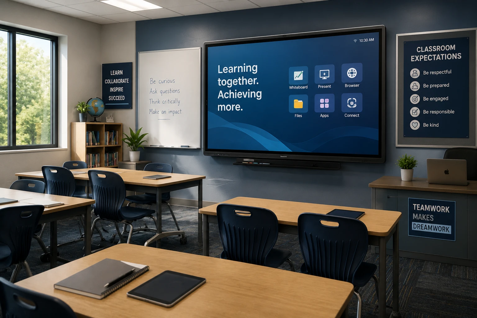 Interactive displays and digital signage for education