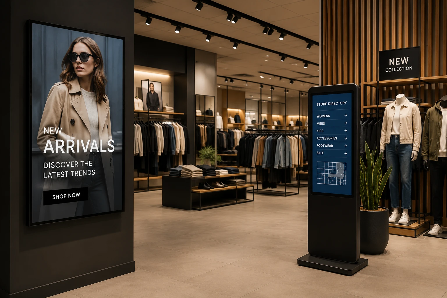 Digital signage and displays for retail